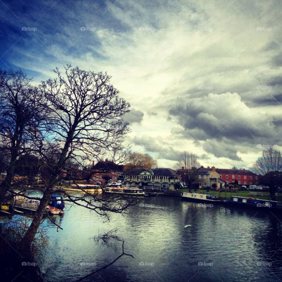 Water, Sunset, River, Dawn, Reflection