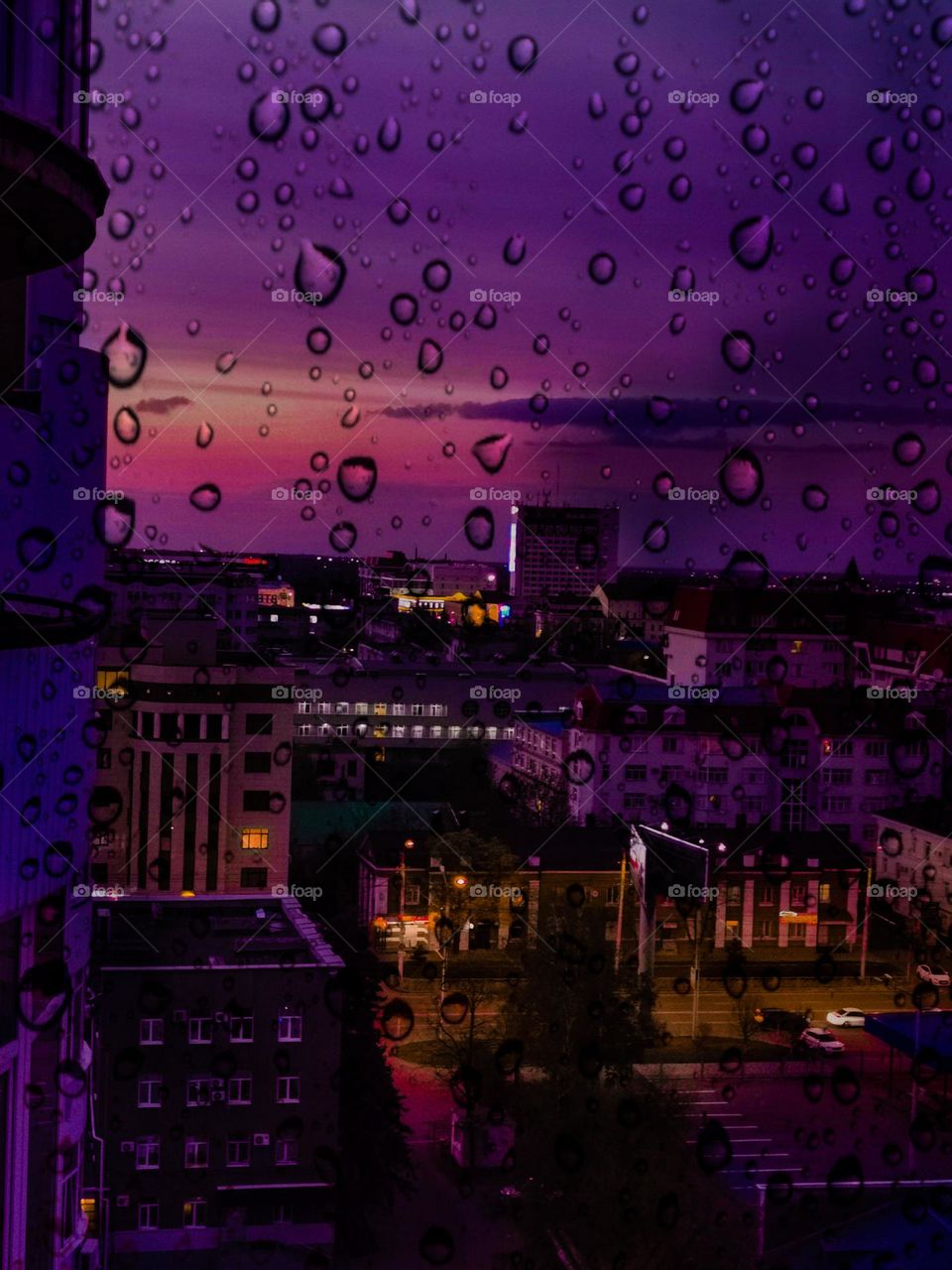 Purple city color view panorama rain pic click town sunset colorful