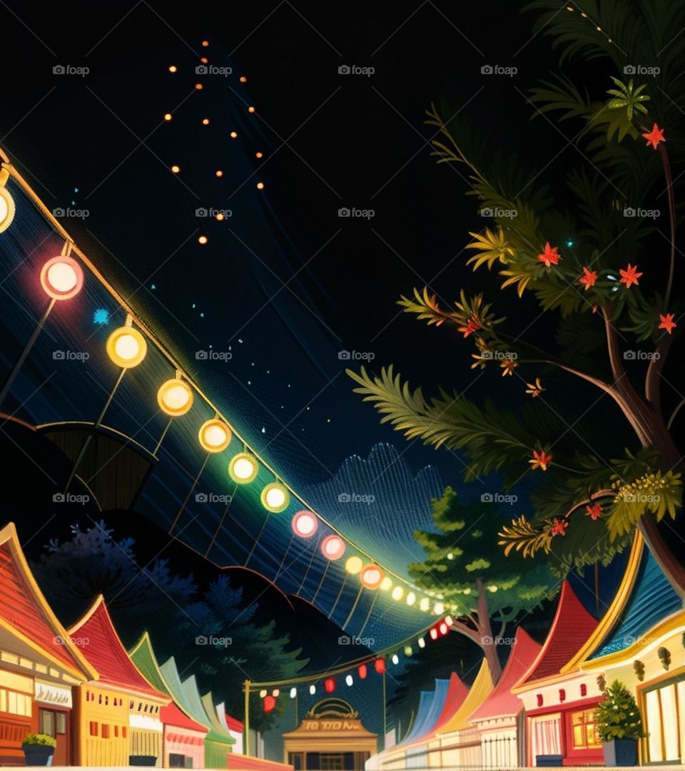 Annual festival at night.