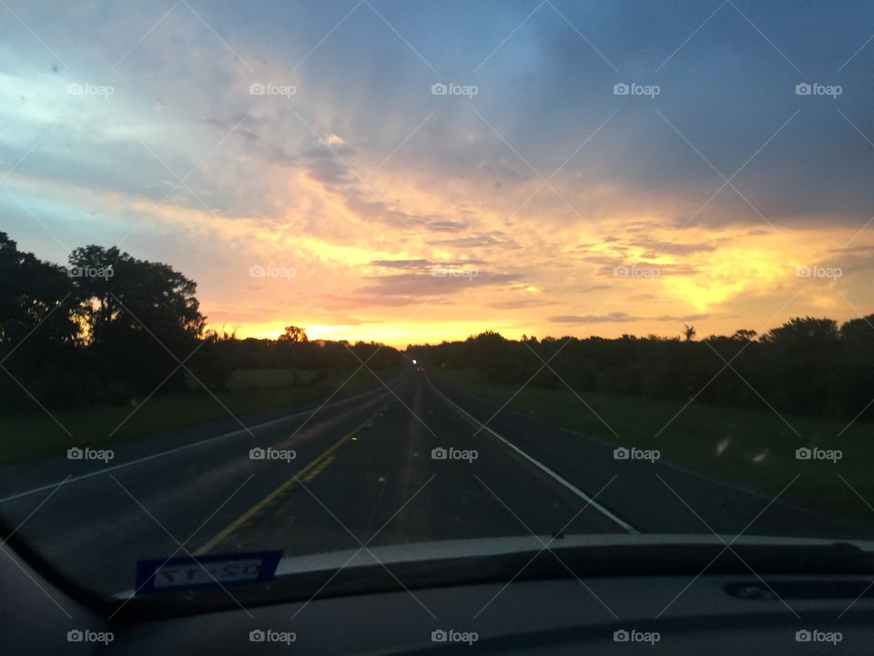 Driving to catch the sunset in Texas.