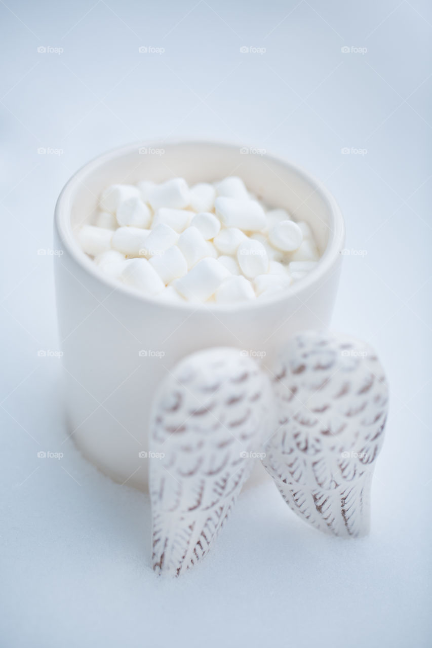 Marshmallow in angel mug