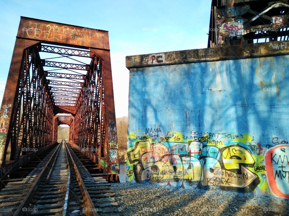 Graffiti wall near the elevated railroad