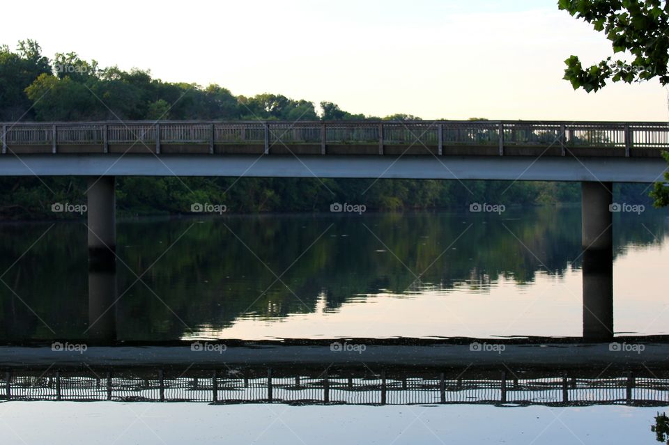 Bridge Over River at Dawn