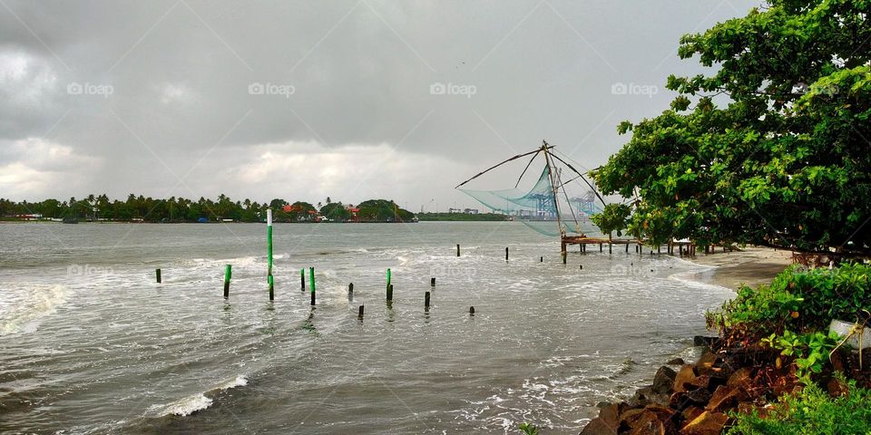 Seaside - Waves and fishing nets