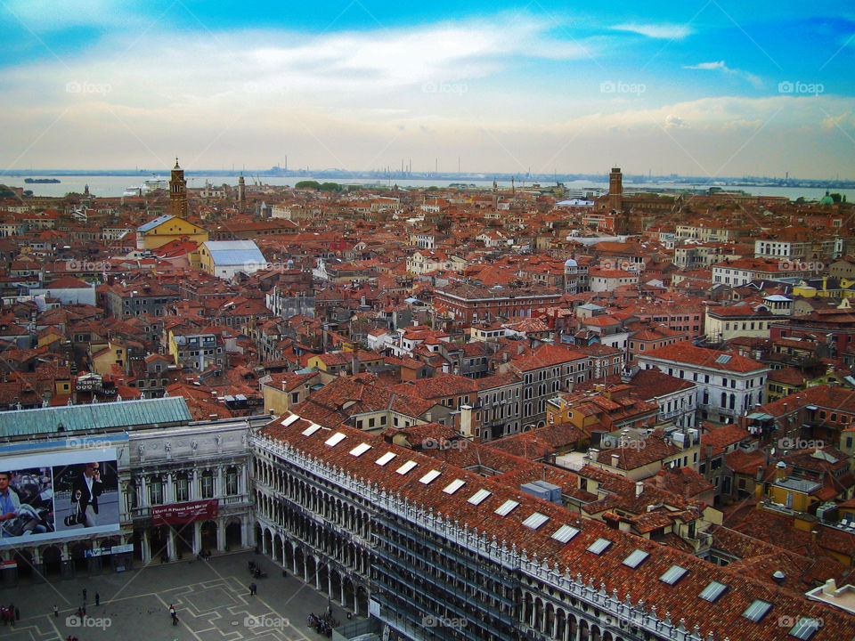 The famous city of Venice seen from above

