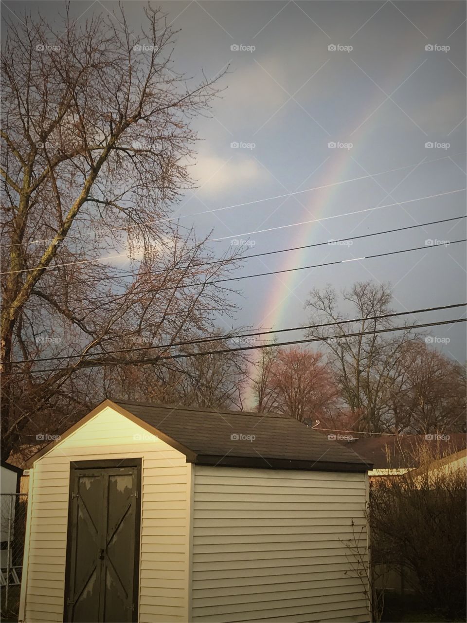 Rainbow during rain