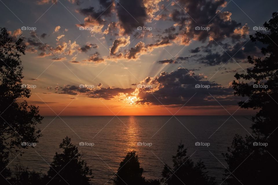 Sunset over sea