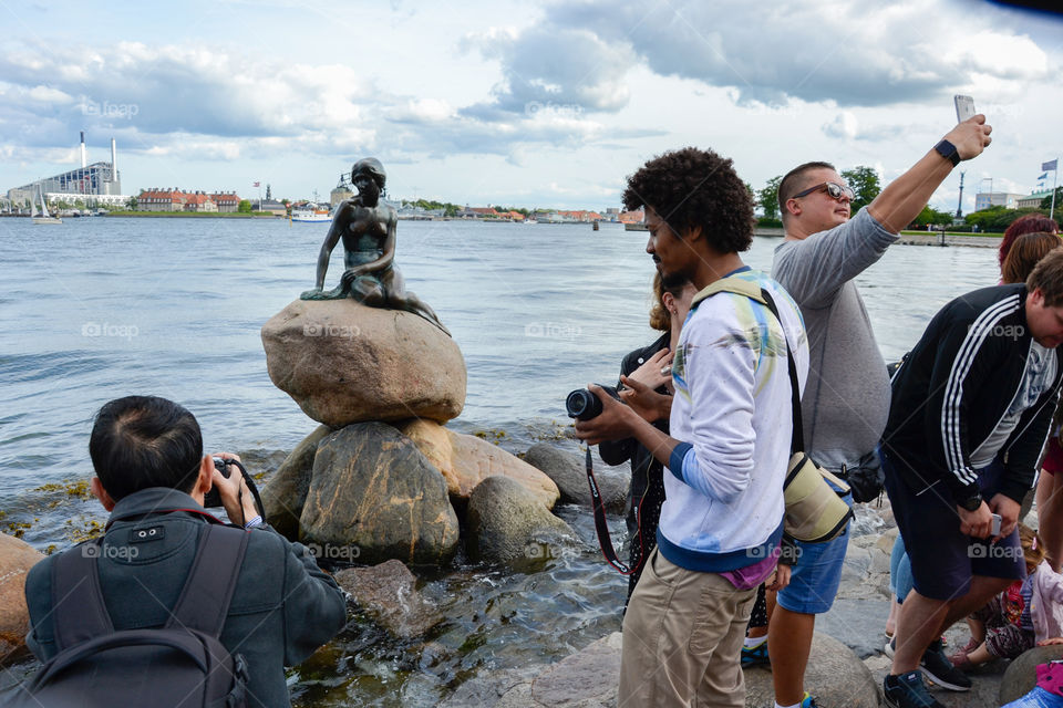 Denmark's biggest attraction Little Mermaid in Copenhagen.