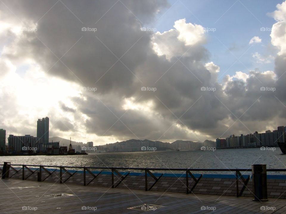 Cloudscape . Harbour Walk in Kowloon