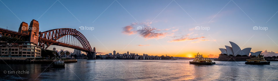 Sydney Harbour at sunrise 