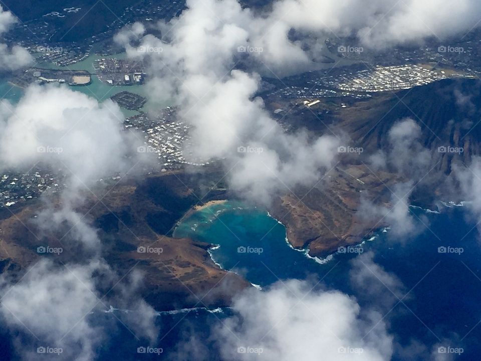 Aerial view of hanauma bay