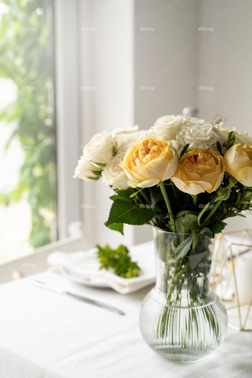 beautiful flowers on the table