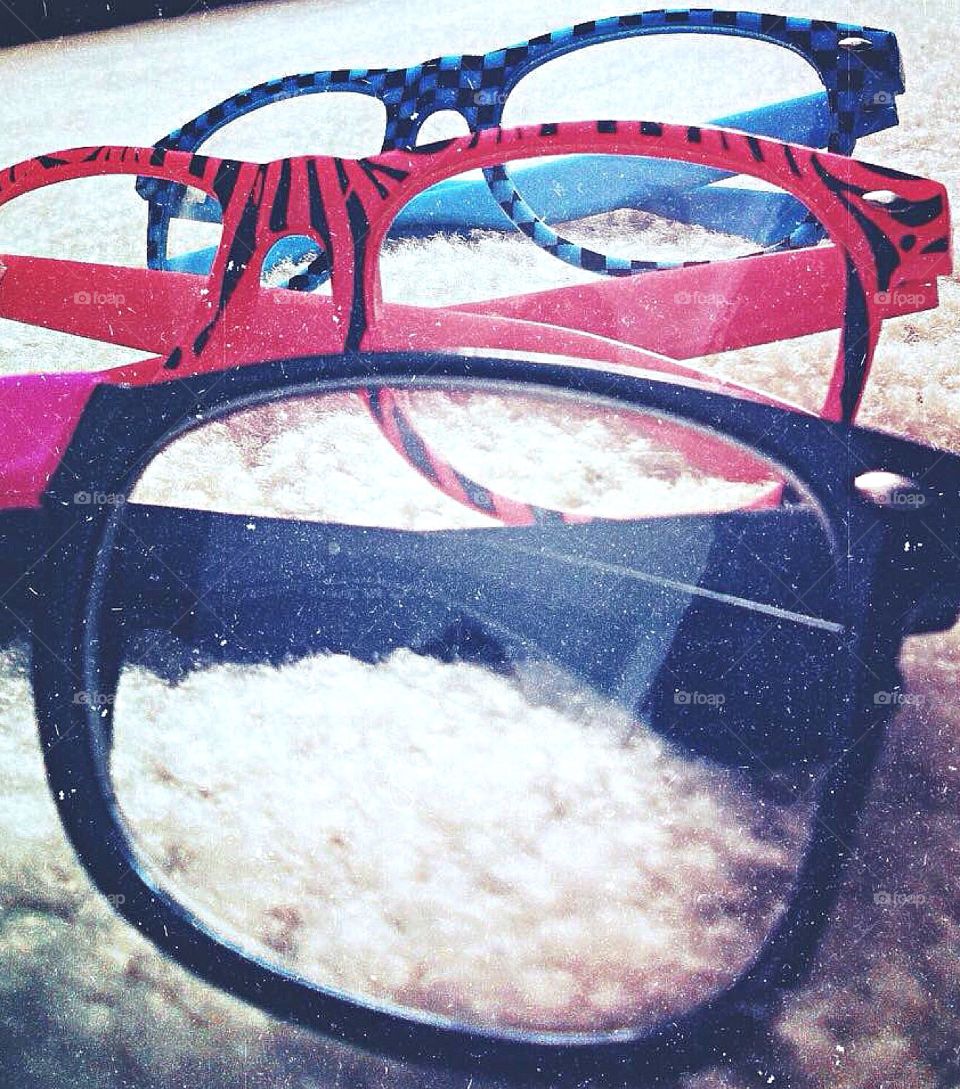 Three of Nerd glasses close up
(Create on my own pic)