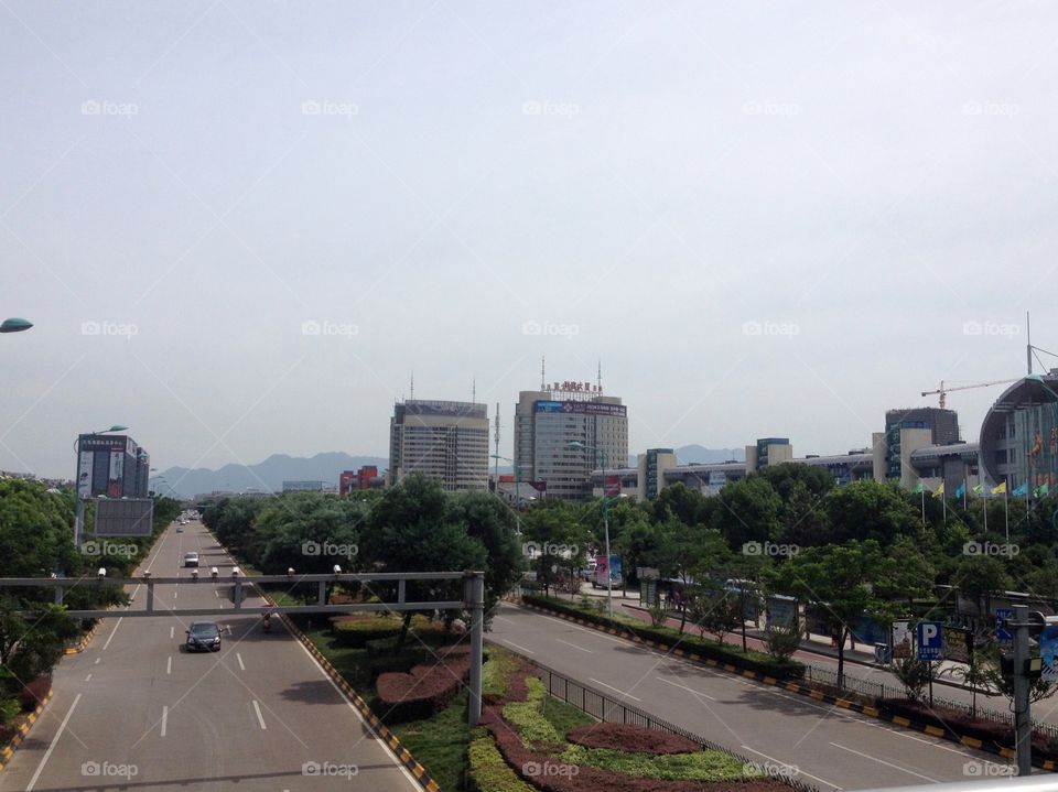 Cityscape on a sunny day in China