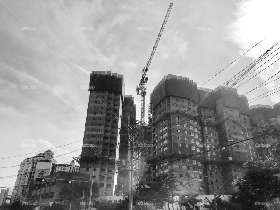 Construction Site with Crane