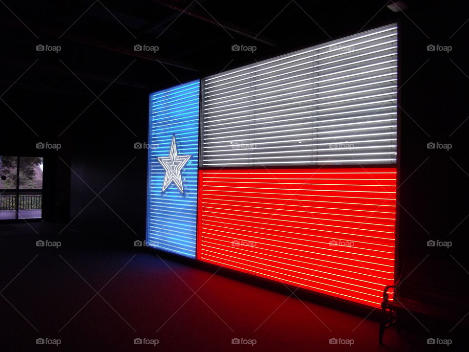 Neon Texas Flag