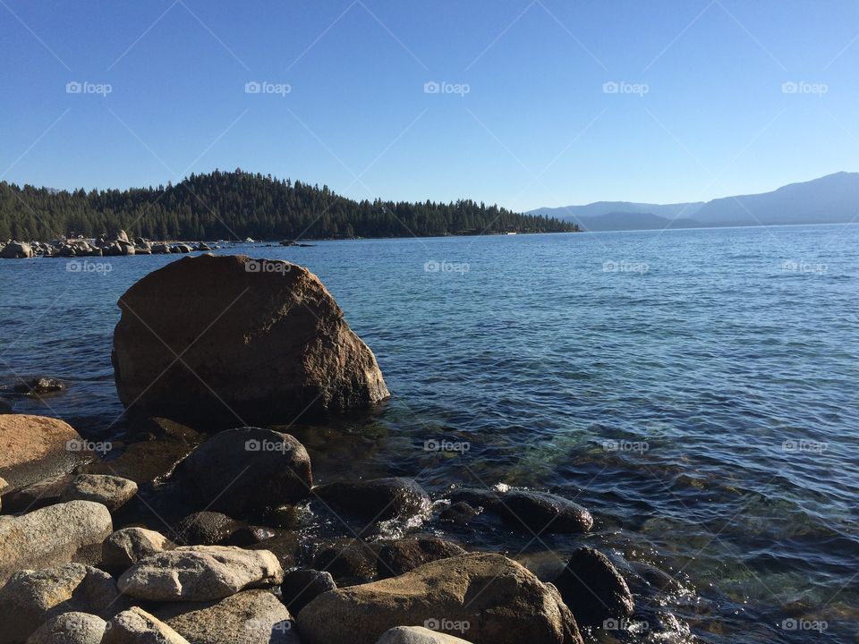 View of rocks in sea