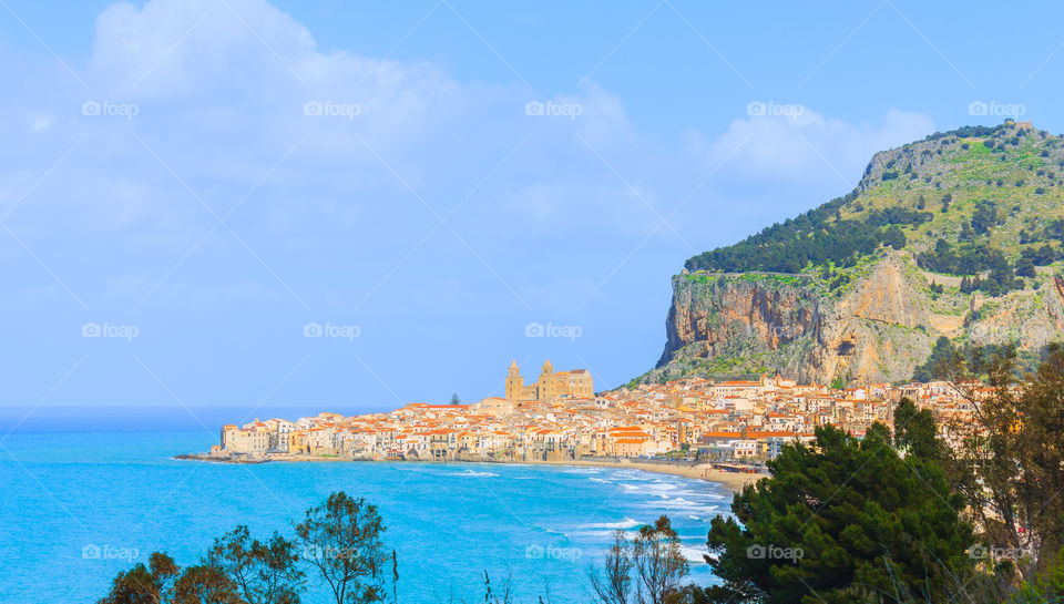 View of a cefalu city, Italy