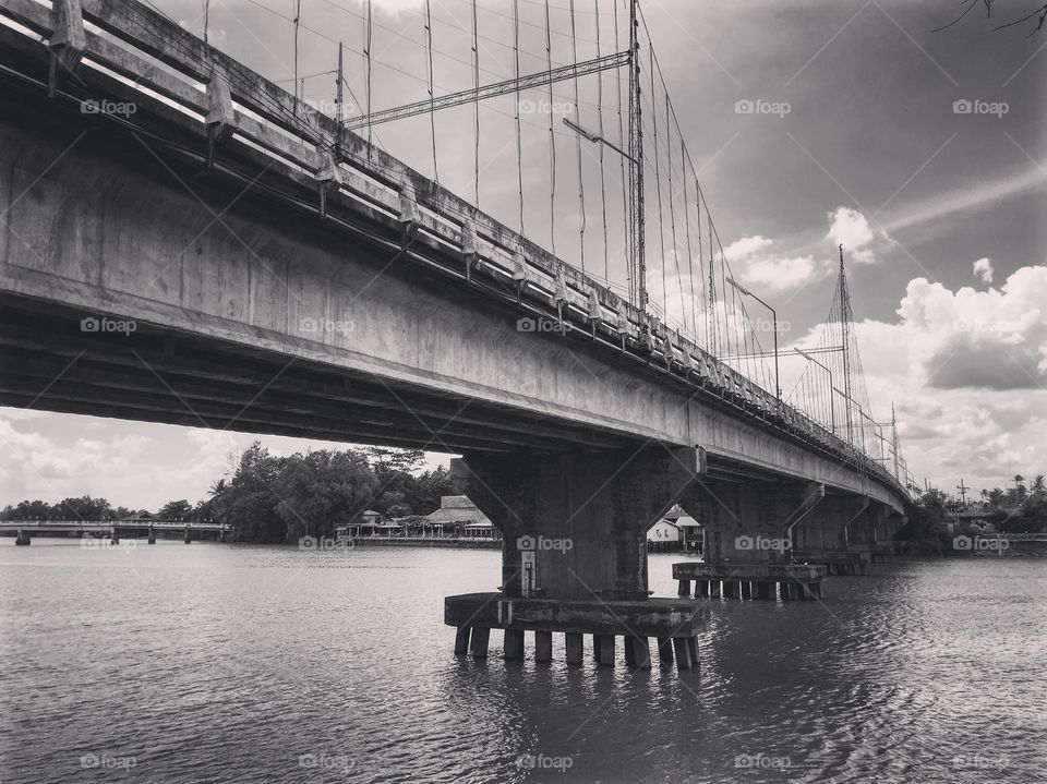 A bridge across the river in suratthani