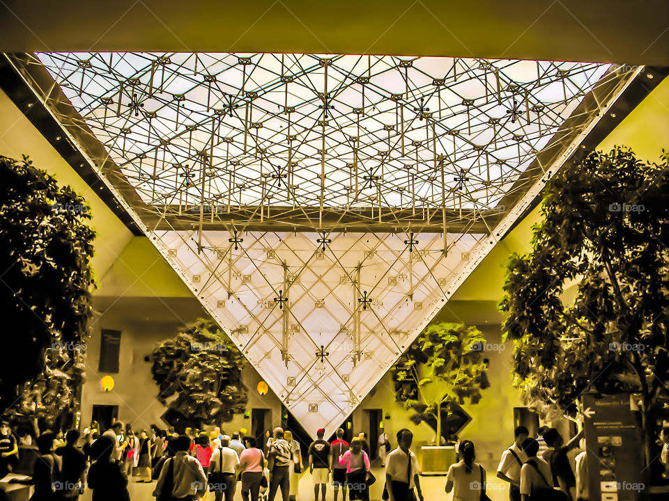 Pyramide of Louvre from inside