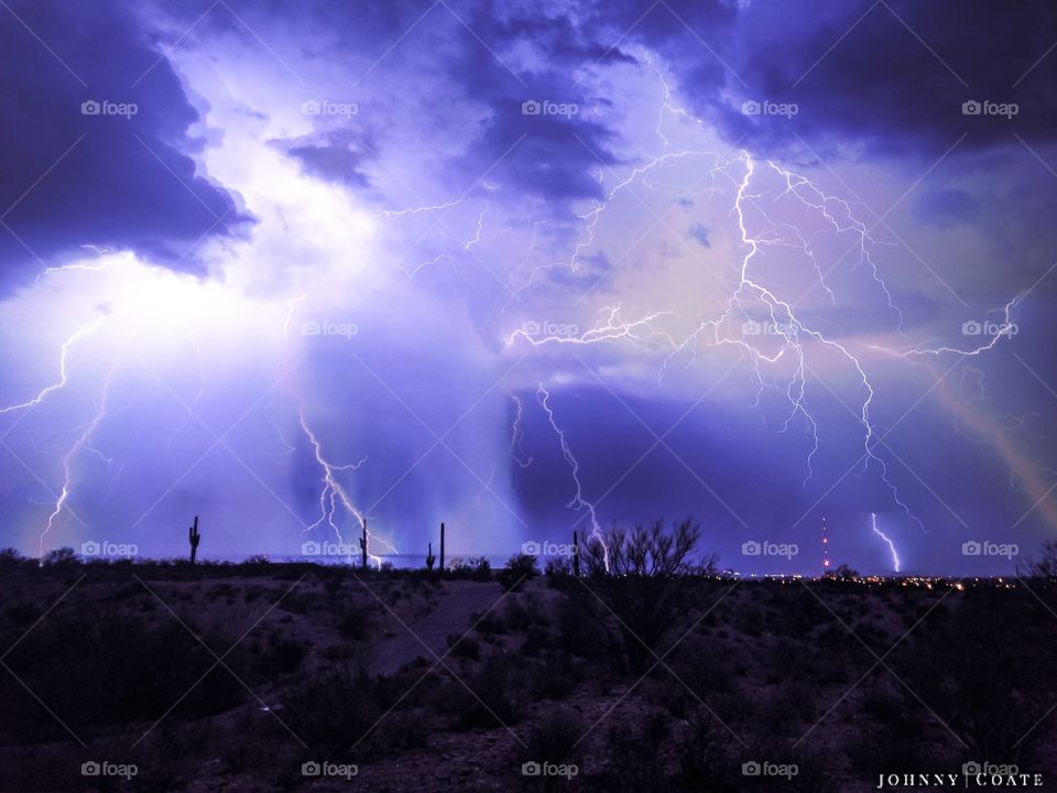 Lightning Storm - Monsoon in - Tucson, Arizona 
