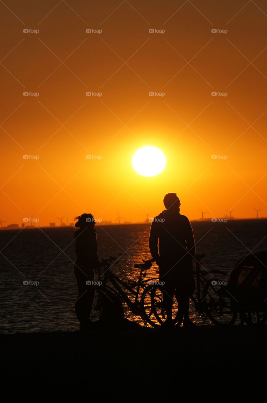 Bikes in the sunset