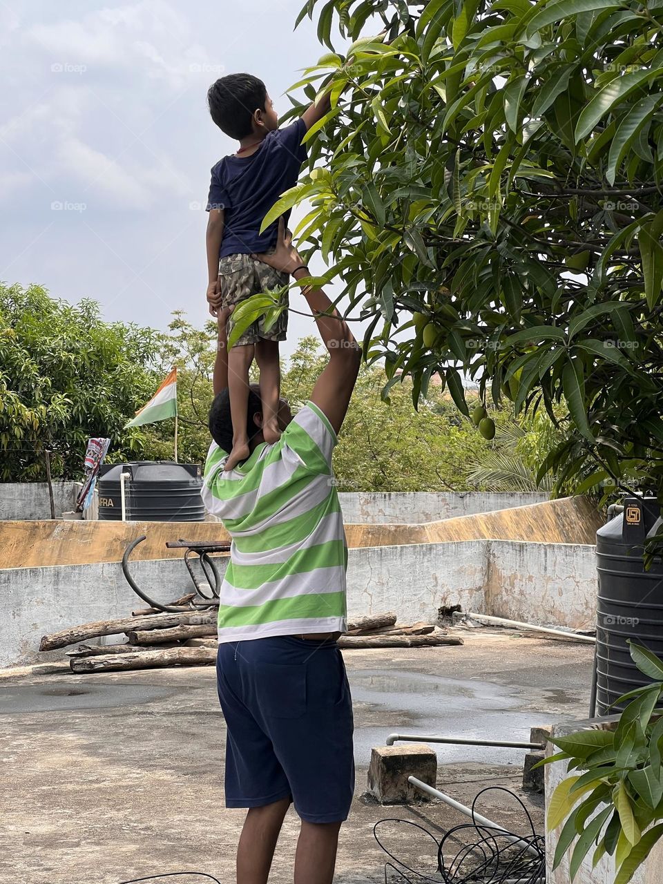 Son’s growth starts from father’s shoulder.