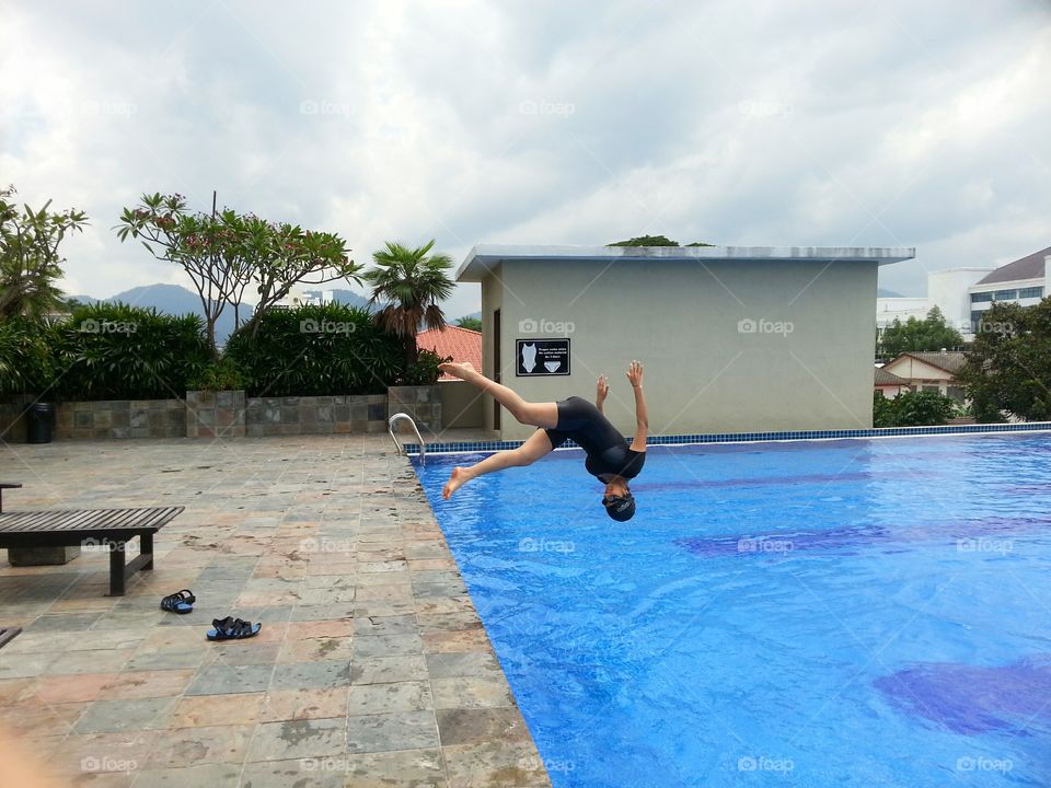 Sommersault into the pool
