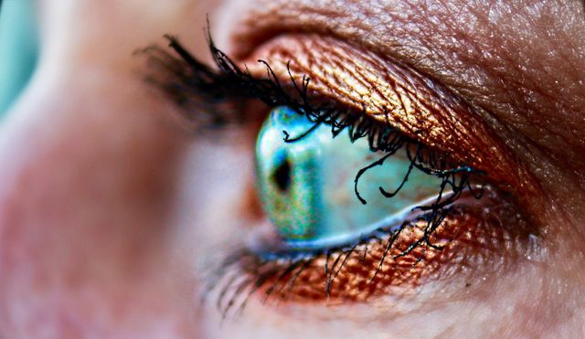 Close-up of blue eyes