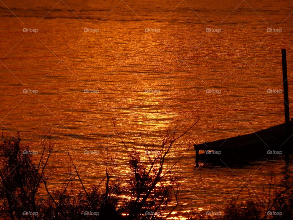 Sunset on the water. 