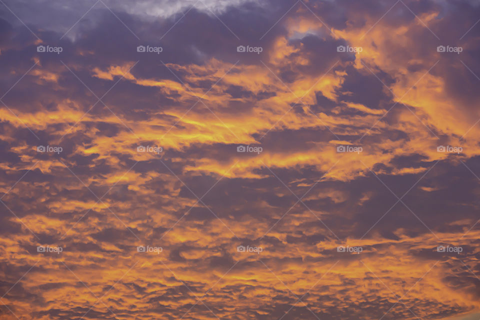 Sky and clouds reflected the morning sun.