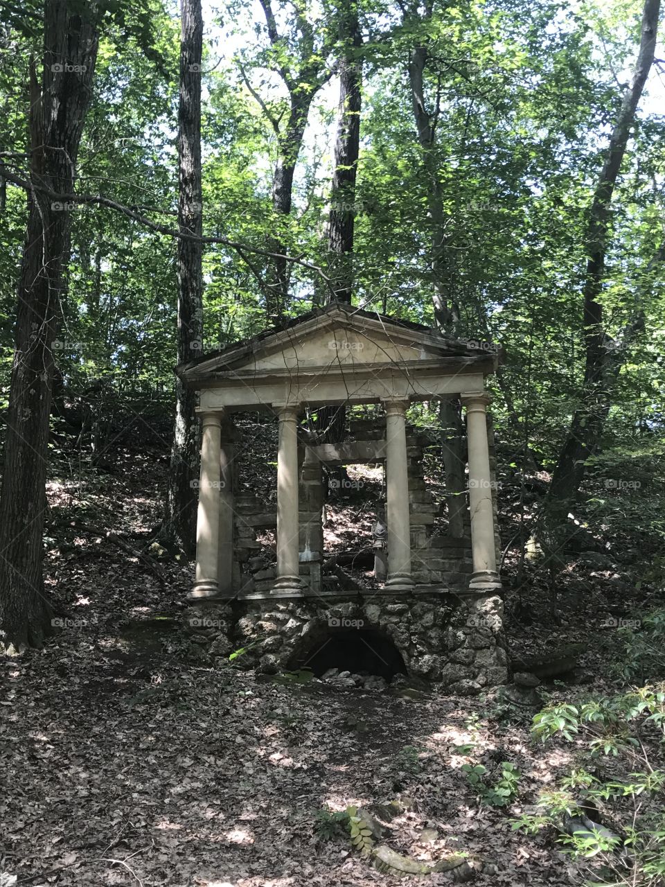 Temple on the forested hill
