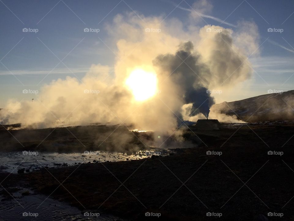 Landscape, Eruption, Water, No Person, Volcano