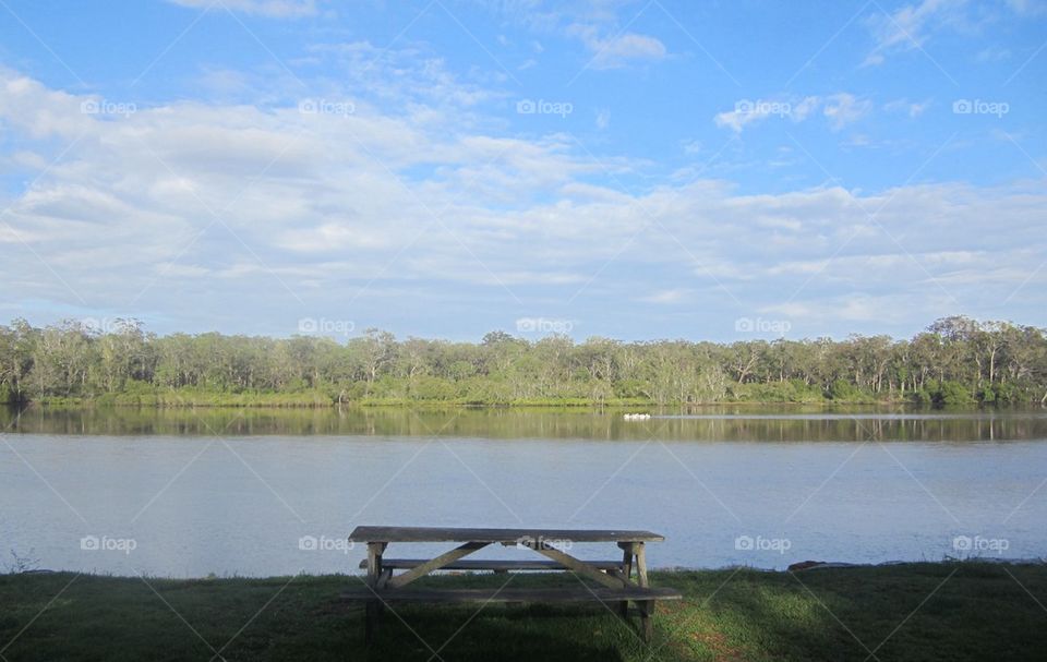 Picnic Table by the River