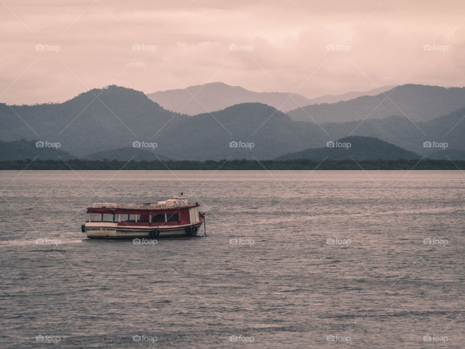 Boat and mountains