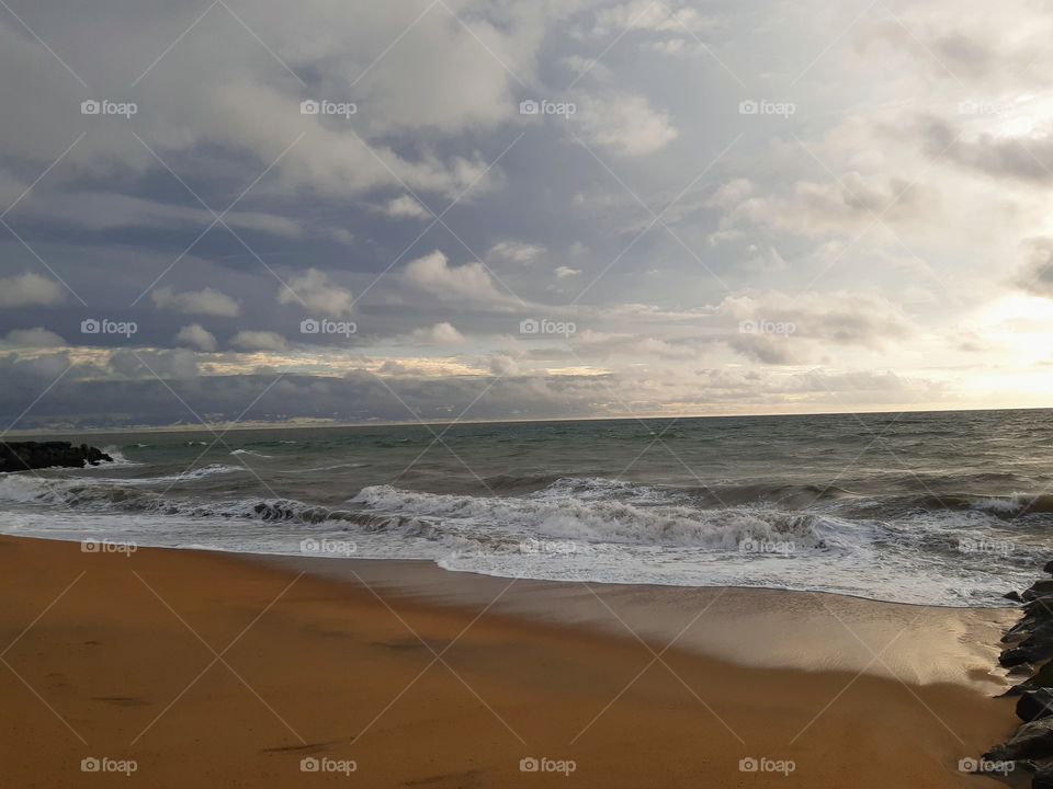sea view in the evening at Calido beach Kalutara,Sri lanka