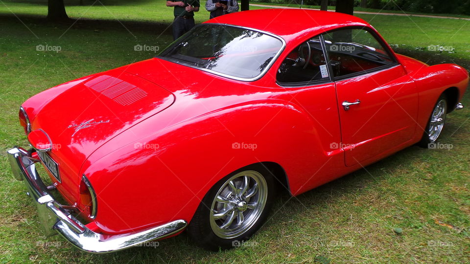 vw  red vintage sports car