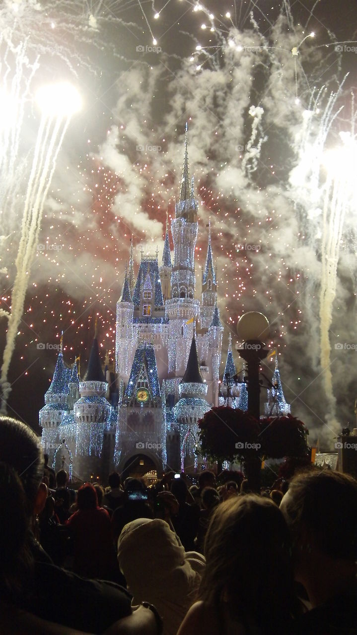 Cinderella's castle fireworks