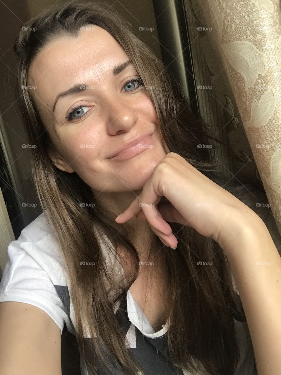 Face Russian girl. Nice girl. Smile. 