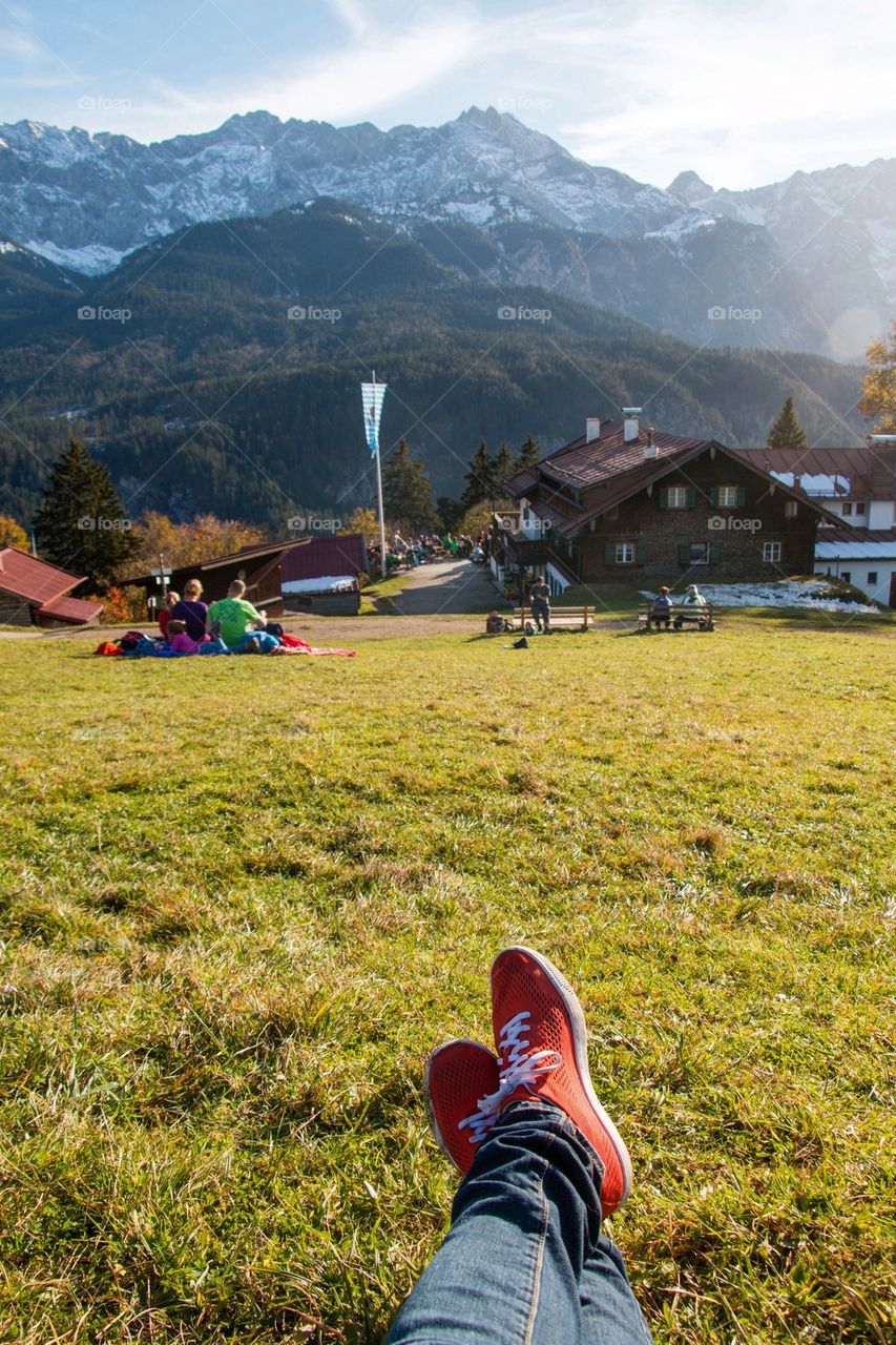 Sunbathing in the alps 