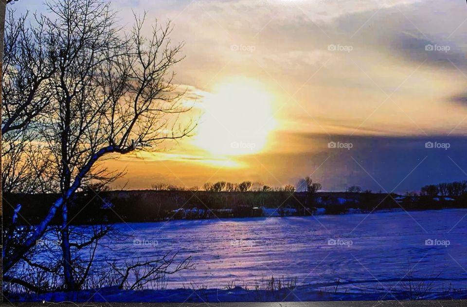 Winter evening in Iowa
