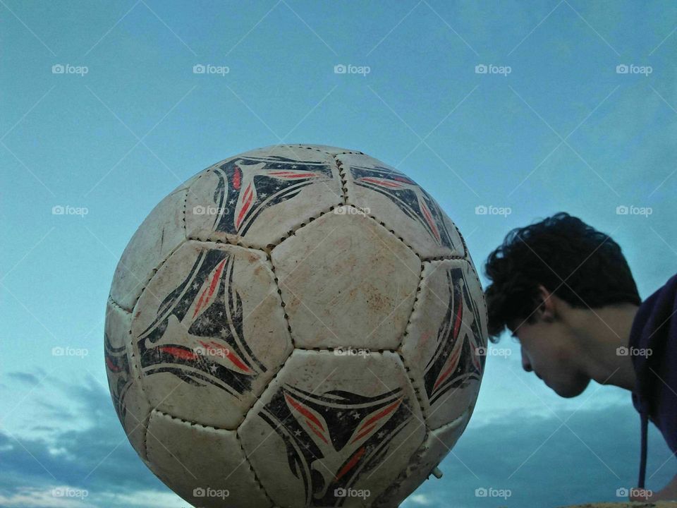 The ball and a human head.