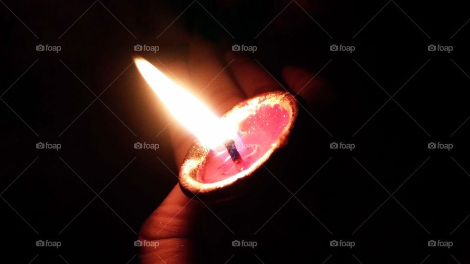 Diwali festival celebration in India with beautiful diya or lamp