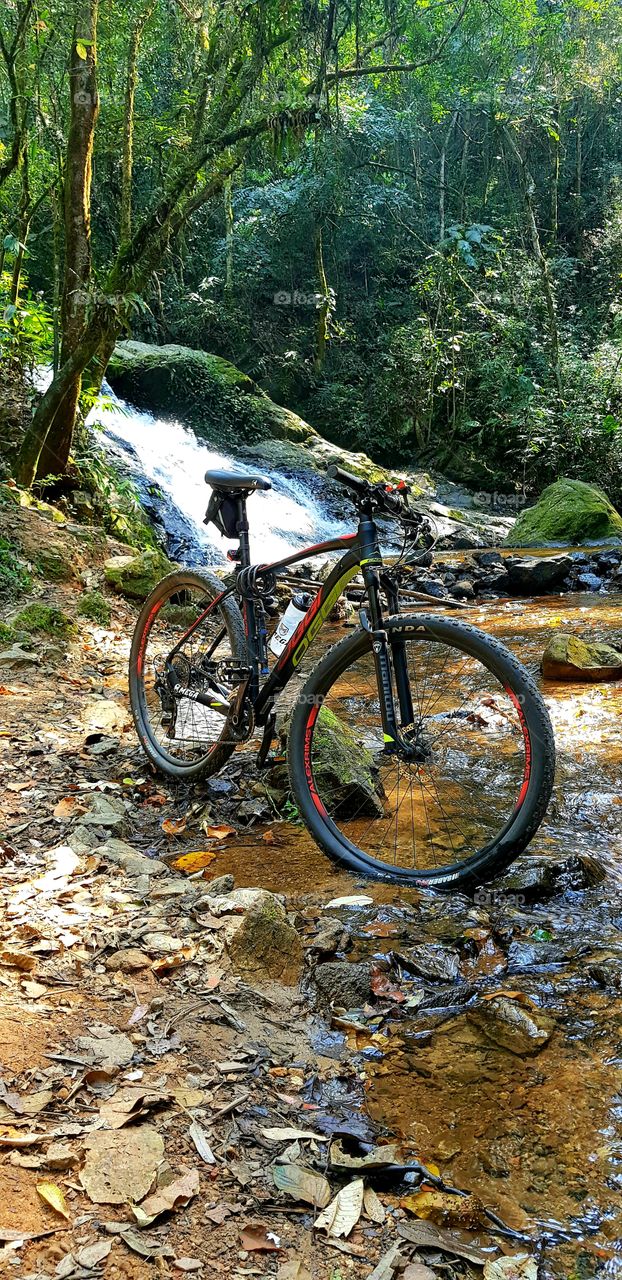 bike, nature, cascata, trail