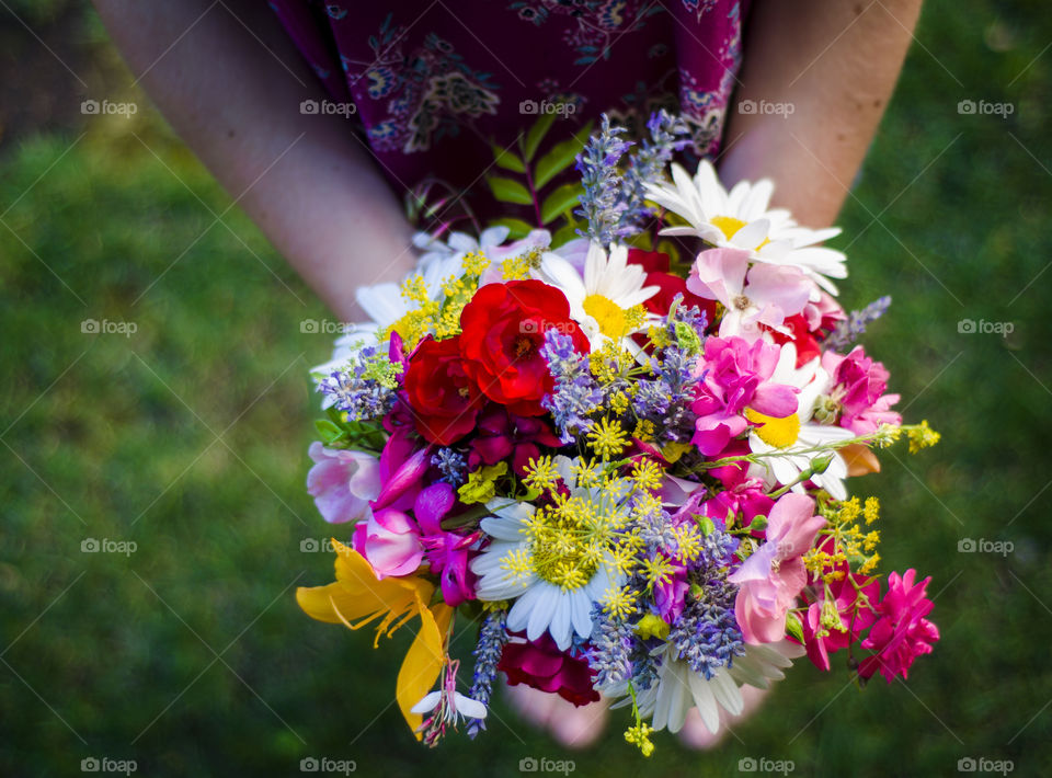 A vibrant bouquet of local flowers