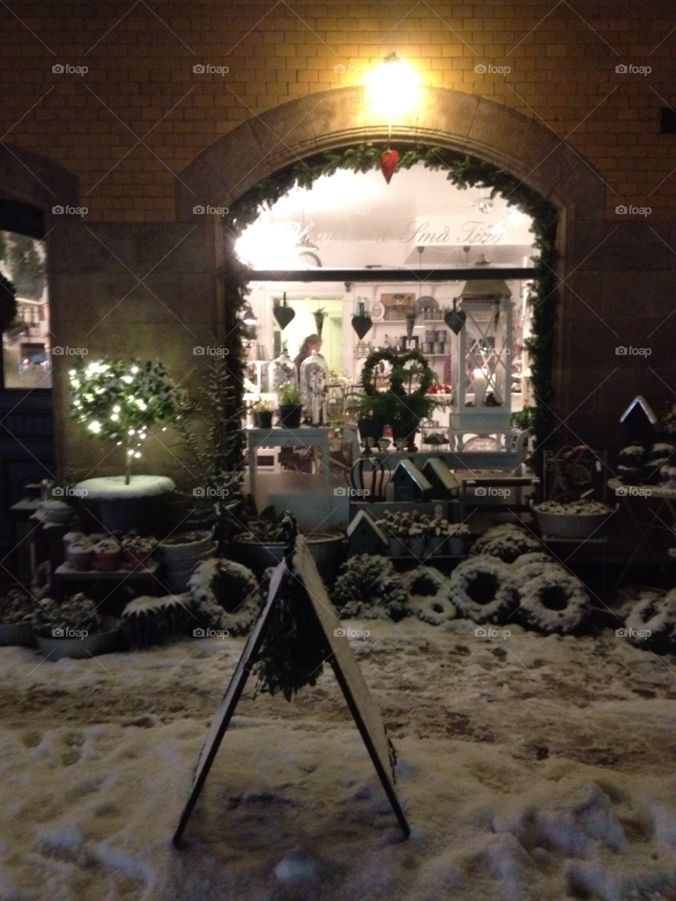 snow winter flowershop by shec