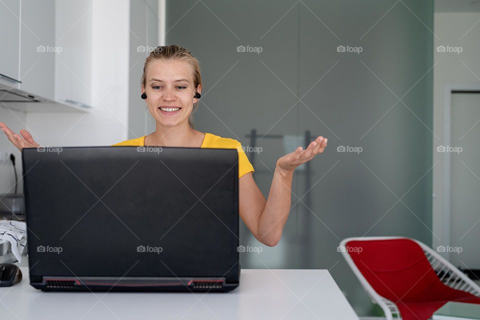 woman working from home