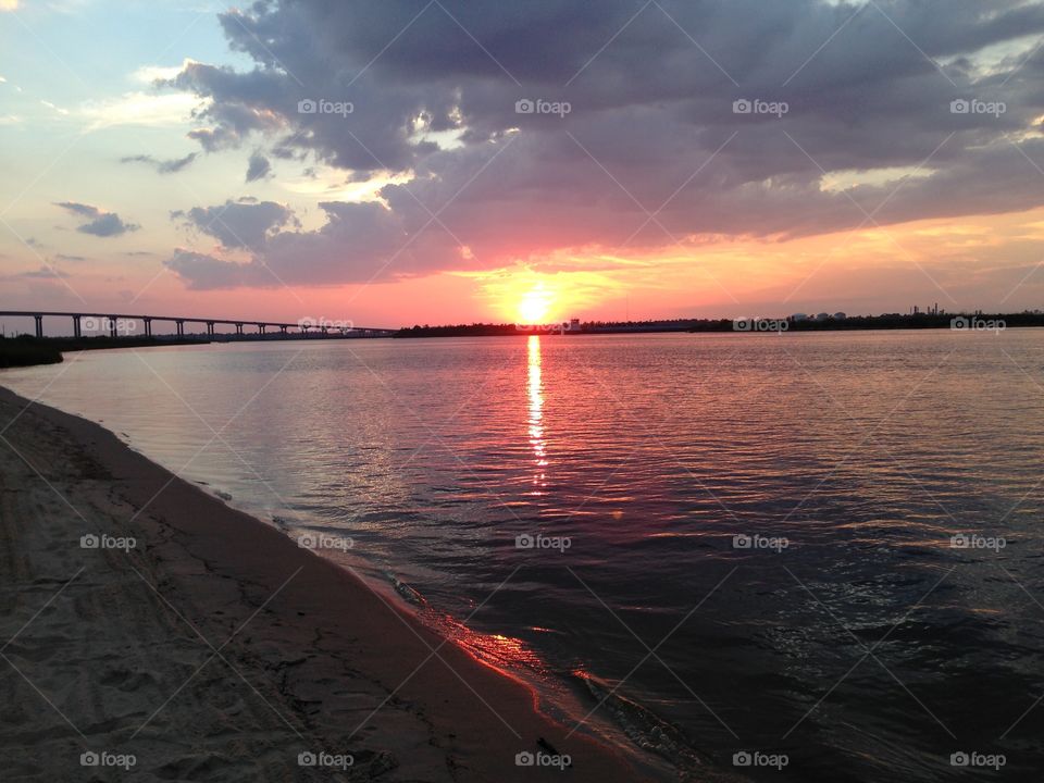 Sunset on Lake Charles