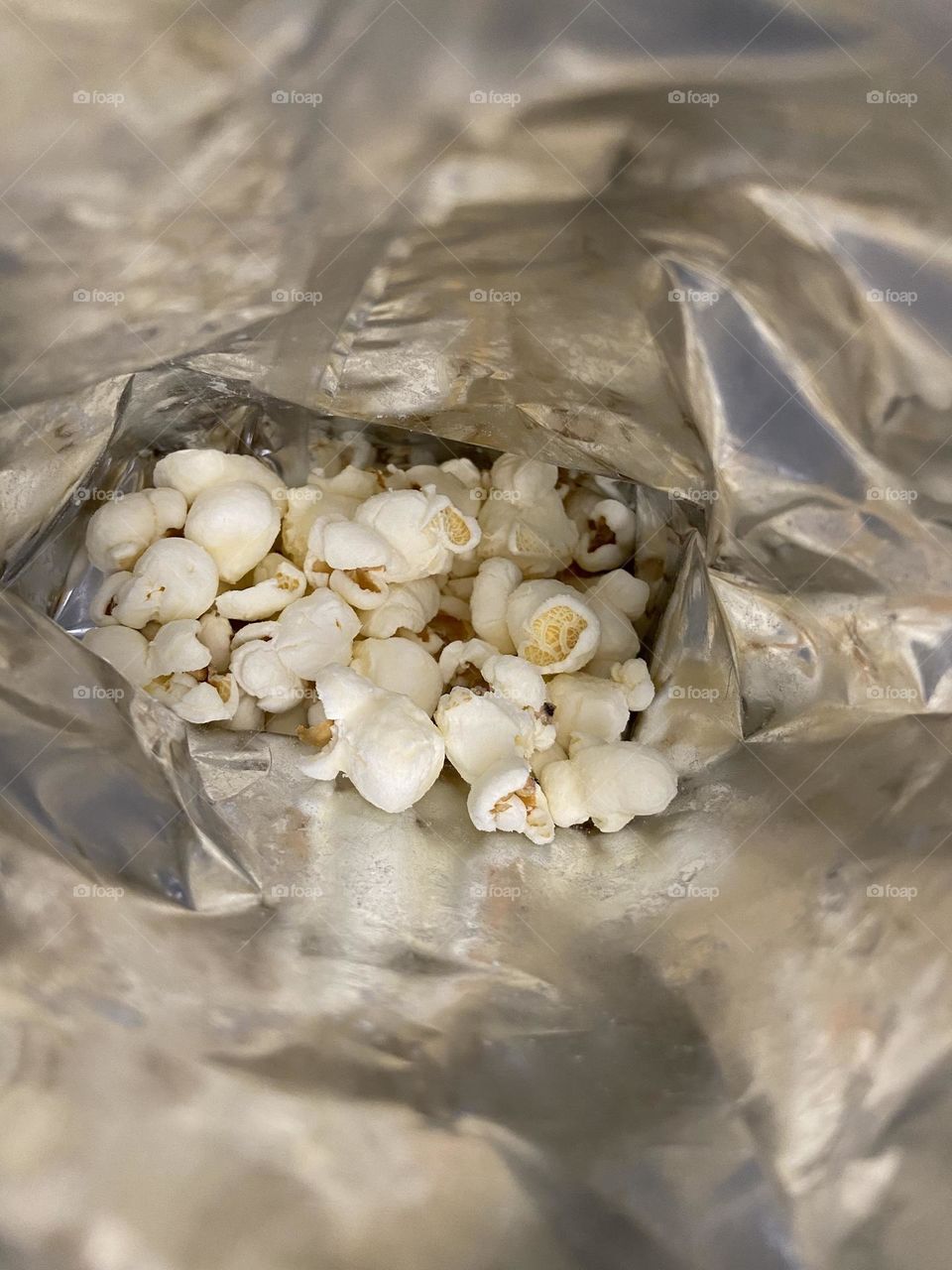 The last of the popcorn! A photo of the inside of a bag of Smart Foods White Cheddar popcorn as I sadly approached the end of the bag.