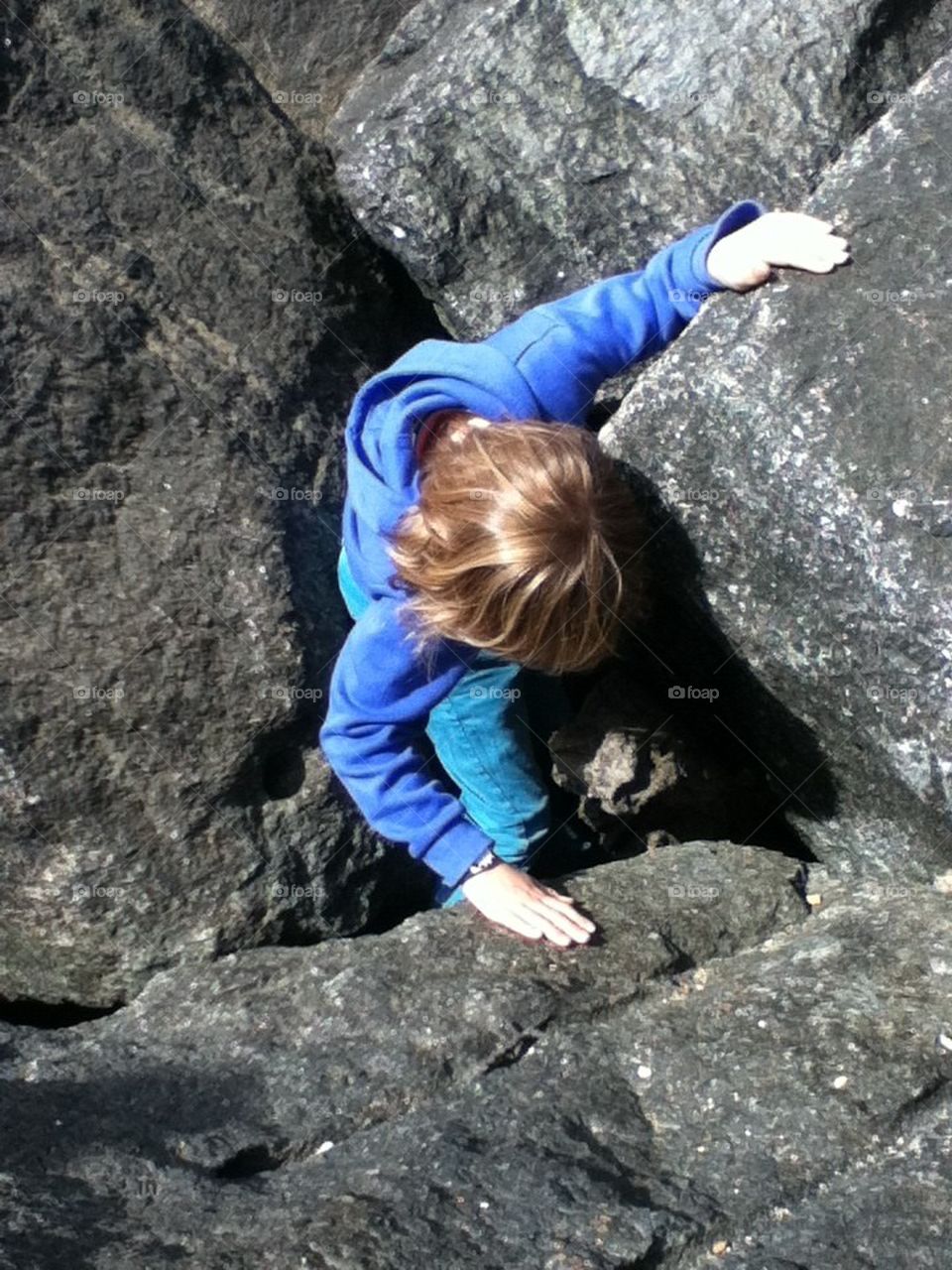 Cousin goes rock climbing 